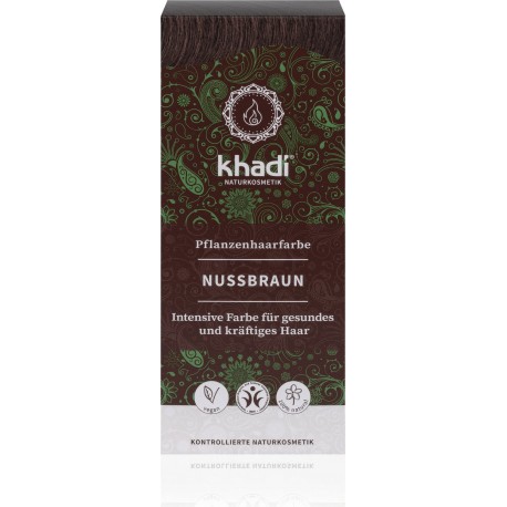 Khadi-rastlinná farba na vlasy ORIEŠKOVOHNEDÁ 100g
