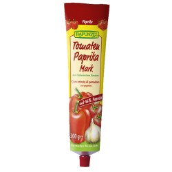 Pretlak paradajkový v tube s paprikou a cesnakom Bio 200g Rapunzel