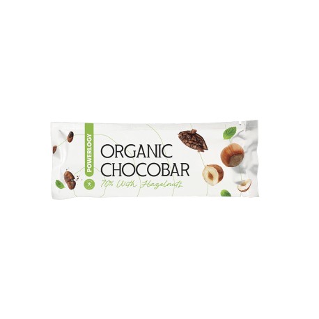 Horká čokoláda  70% s lieskovými orechami Bio 50g Powerlogy